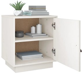 vidaXL Κομοδίνα 2 τεμ. Λευκό 40x34x45 εκ. από Μασίφ Ξύλο Πεύκου
