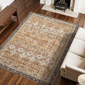 VEVOR Large Area Rug 7.5x9.5 ft Anti-Skid Indoor Floor Mat Vintage Brown Green