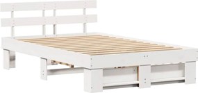 vidaXL Σκελετός Κρεβατιού Λευκό 140 x 190 cm Στερεά ξυλεία πεύκου