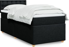 vidaXL Κρεβάτι Boxspring με Στρώμα Μαύρο 80 x 200 εκ. Υφασμάτινο