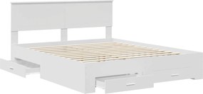 vidaXL Σκελετός Κρεβατιού Λευκό 160 x 200 cm Επεξεργασμένο Ξύλο