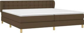 vidaXL Κρεβάτι Boxspring με Στρώμα Σκούρο Καφέ 200x200 εκ. Υφασμάτινο