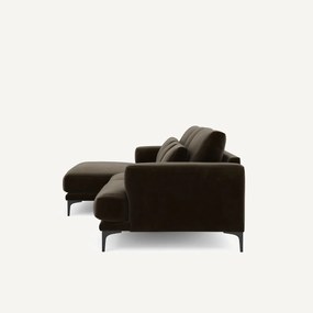 Γωνιακός καναπές αριστερός XL από βελούδο, Marsile