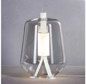Επιτραπέζιο Φωτιστικό LED 8W Dimmer Φυσητό Γυαλί Μέταλλο Λευκό Luisa T1 Prandina-1C50000113020-Διάφανο 1C50000113020