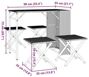 ΣΕΤ ΤΡΑΠΕΖΑΡΙΑΣ ΚΗΠΟΥ ΠΤΥΣ. 5 ΤΕΜΑΧΙΩΝ ΚΑΦΕ ΑΠΟ ΣΥΝΘ. ΡΑΤΑΝ 365945