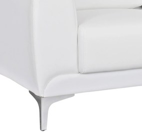 Καναπές Διθέσιος KΕΝΖΙΕ με PU Λευκό 142x81x81 εκ. 142x81x81 εκ.
