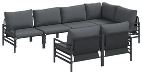 vidaXL Σετ Καναπέ Κήπου με μαξιλάρι με μαξιλάρι 7 pcs Ανθρακί 320 x 160 x 71 εκ