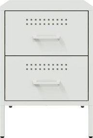 vidaXL Κομοδίνα 2 τεμ. Λευκές 36x39x50,5 εκ. Χάλυβα