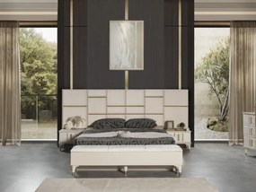 Stewehome Μοντέρνο Λευκό Σετ Κρεβατοκάμαρας 160x200x105 cm