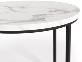 Ora Σετ Τραπεζάκια Σαλονιού Λευκό Μάρμαρο 53x53x45