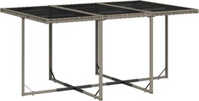 vidaXL Σετ Τραπεζαρίας Κήπου 7 τεμ. Γκρι Συνθ. Ρατάν με Μαξιλάρια