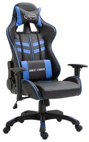 Καρέκλα Gaming Μπλε από Συνθετικό Δέρμα