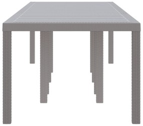 vidaXL Τραπέζι Κήπου Ανοιχτό Γκρι 300x100x73 cm Πολυ Ρατάν