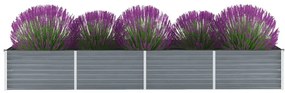 vidaXL Ζαρντινιέρα Υπερυψωμένη Γκρι 320x80x45 εκ. Γαλβανισμ. Χάλυβας