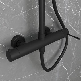 Orabella Terra 10249 Black Matt - Στήλη ντους με μπαταρια 2 εξοδων