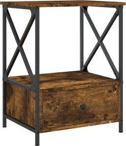 vidaXL Κομοδίνα 2 τεμ Καπνιστή Δρυς 50x41x65 εκ. Επεξεργασμένο Ξύλο