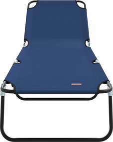 vidaXL Πτυσσόμενη ξαπλώστρα Μπλε 188 x 57 x 86,5 εκ. Πολυεστέρας