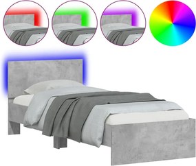 vidaXL Πλαίσιο Κρεβατιού με Κεφαλάρι και LED 90 x 190 εκ.