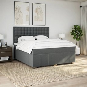 ΚΡΕΒΑΤΙ BOXSPRING ΜΕ ΣΤΡΩΜΑ ΣΚΟΥΡΟ ΓΚΡΙ 180X200 ΕΚ ΥΦΑΣΜΑΤΙΝ 3294062