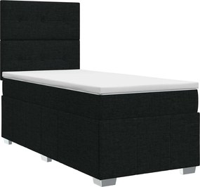 vidaXL Κρεβάτι box spring με στρώμα Μαύρο 100 x 200 cm Ύφασμα