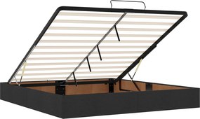 vidaXL Κρεβάτι Ottoman με Στρώμα και LED Μαύρο 180 x 200 cm Ύφασμα