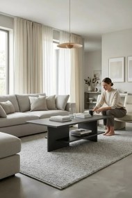 Stewehome Τραπέζι σαλονιού ορθογώνιο με ράφι μοντέρνου στιλ 120x60x60 cm