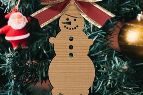 Σετ των 2 Intra απο ξύλο plywood  Χρώμα wenge 3mm-4mm πάχος - Παιχνίδια Χριστουγεννιάτικου Δέντρου Δίασταση 15x15 cm INTRAFABR-79427631