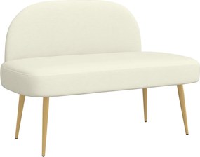 vidaXL Δερμάτινος Πάγκος με Πλάτη Κρεμ 110 x 60 x 76 cm