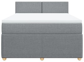 ΚΡΕΒΑΤΙ BOXSPRING ΜΕ ΣΤΡΩΜΑ ΑΝΟΙΧΤΟ ΓΚΡΙ 140X190 ΕΚ. ΥΦΑΣΜΑΤΙΝΟ 3289744