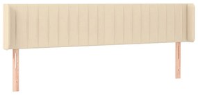 vidaXL Κεφαλάρι Κρεβατιού LED Κρεμ 203x16x78/88 εκ. Υφασμάτινο