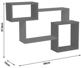 Ράφι τοίχου Beldra σε φυσική απόχρωση με όψη μαρμάρου 84x15x57.8εκ. 84x15x57.8 εκ.