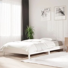 Κρεβάτι Στοιβαζόμενο Λευκός 90x200 εκ. από Μασίφ Ξύλο Πεύκου
