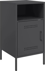 vidaXL Κομοδίνα 2 τεμ. Μαύρα 36x39x68 εκ. από Χάλυβα