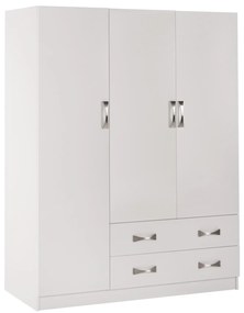 Ντουλάπα CARLY Τρίφυλλη με 2 Συρτάρια Λευκή 150x55x180Υεκ. 150x55x180 εκ.