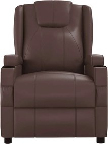 vidaXL Πολυθρόνα Μασάζ Καφέ από Συνθετικό Δέρμα