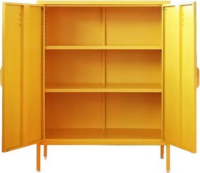 Ντουλάπα μεταλλική Nextdeco δίφυλλη κίτρινη Υ102x80x40εκ.