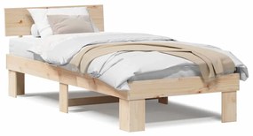 vidaXL Σκελετός Κρεβατιού Καφέ 75 x 190 cm Μασίφ ξύλο πεύκου
