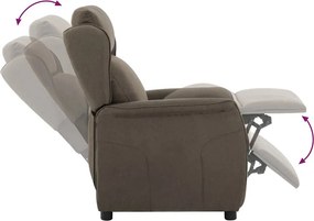 vidaXL Ανακλινόμενη πολυθρόνα Taupe 66.5 x 94 x 101.5 εκ Πολυεστέρας