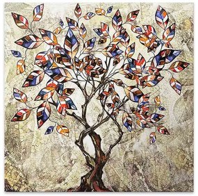 Πίνακας σε καμβά "Tree And Leaves" Megapap ψηφιακής εκτύπωσης 100x100x3εκ.-GP033-0038