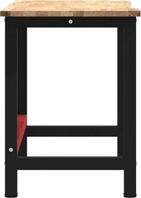 Πάγκος εργασίας vidaXL 140x60x81,5 cm μασίφ ξύλο δρυς