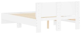 Πλαίσιο Κρεβατιού με Κεφαλάρι Λευκό 135 x 190 εκ. - Λευκό