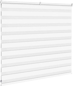 vidaXL Ζέβρα τυφλή Λευκό Πλάτος υφάσματος 160,9 εκ. Πολυεστέρας