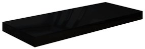 Ράφια Τοίχου Γυαλιστερά Μαύρα 4 Τεμάχια 60x23,5x3,8 εκ. MDF - Μαύρο