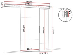 Συρόμενες πόρτες Dover 145, 26 kg, Sonoma οξιά, Πλαστικοποιημένη μοριοσανίδα, Ανοιχτό καφέ, Αλουμίνιο | Epipla1.gr