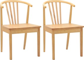 vidaXL Καρέκλα τραπεζαρίας 2 pcs Φυσικό Καθαρό Καουτσούκ