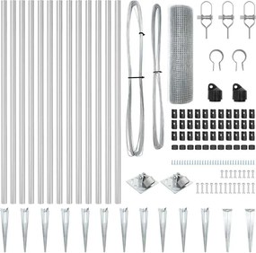 vidaXL Στύλος Περιφράξεων Ασημί 25 x 0,4 μ (12 x 12 mm δικτύωση)