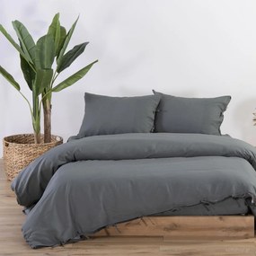 Παπλωματοθήκη Υπέρδιπλη (220x240) Nef-Nef Homeware Cotton Linen Γκρι