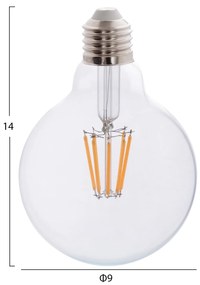 ΛΑΜΠΤΗΡΑΣ GLOBO LED FILAMENT 8W E27 3000K ΔΙΑΦΑΝΟΣ DIMMABLE HM4050.01 - 3000K - HM4050.01