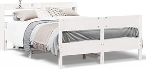 vidaXL Σκελετός Κρεβ. Χωρίς Στρώμα Λευκό 120x200 εκ Μασίφ Πεύκο