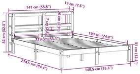 ΣΚΕΛΕΤΟΣ ΚΡΕΒ. ΧΩΡΙΣ ΣΤΡΩΜΑ ΛΕΥΚΟ 135X190 ΕΚ ΜΑΣΙΦ ΠΕΥΚΟ 3305713